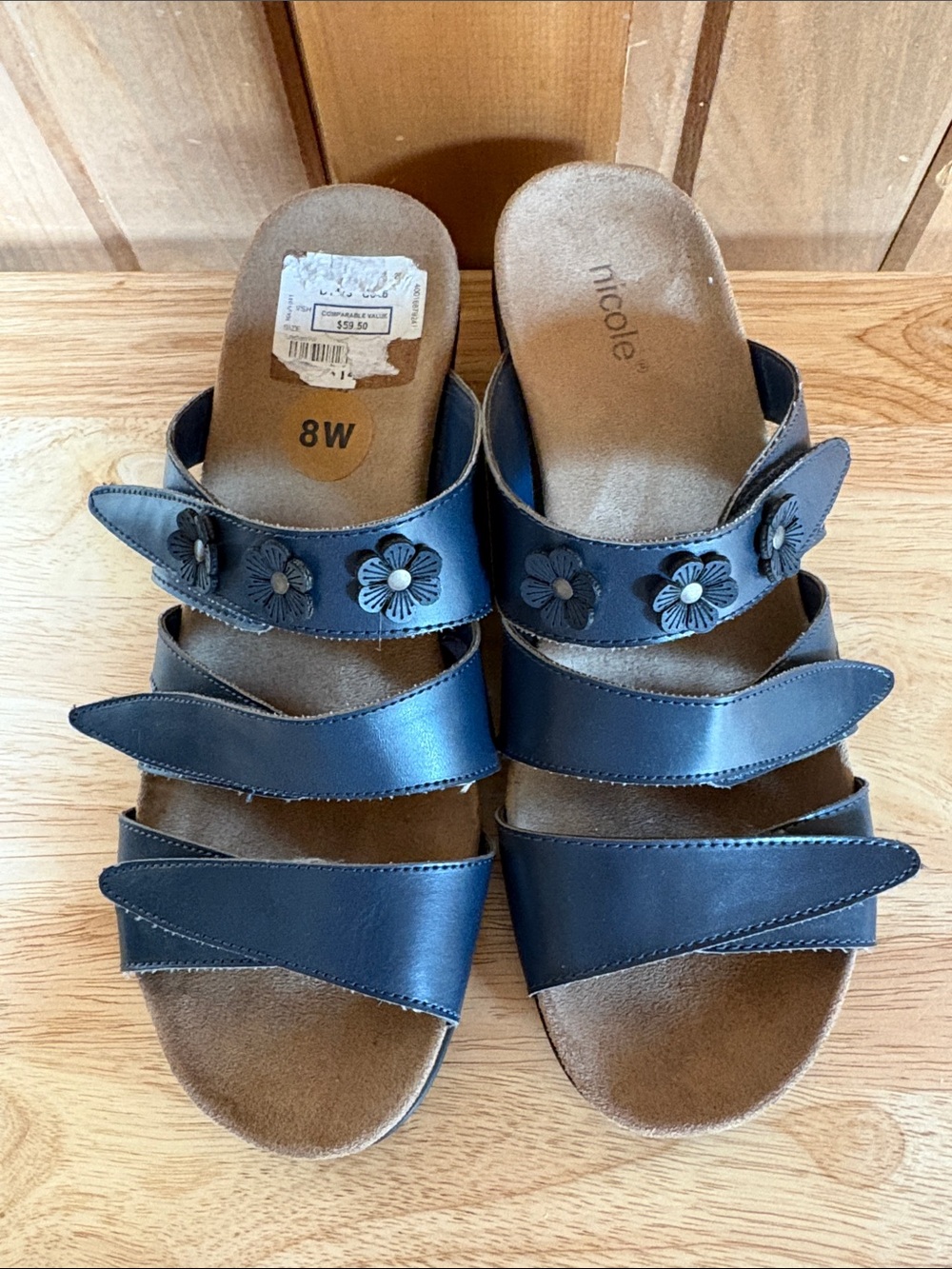New Nicole Navy Slides
